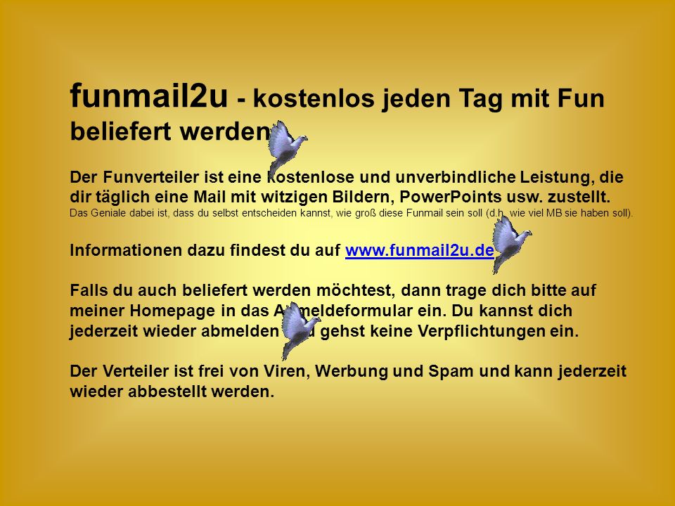 funmail2u - kostenlos jeden Tag mit Fun beliefert werden
