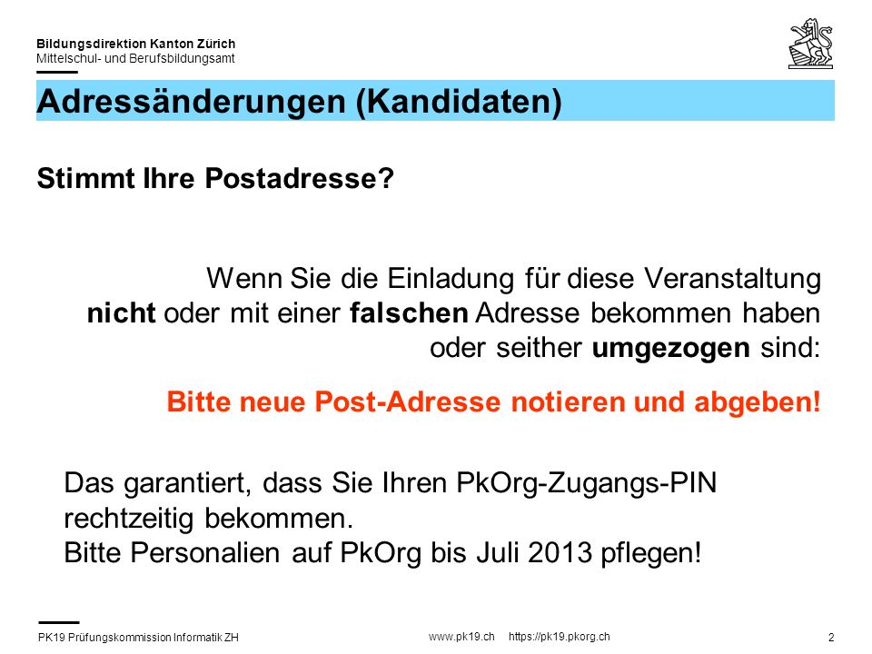 Adressänderungen (Kandidaten)