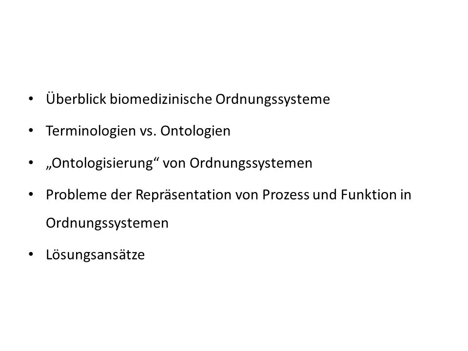 Überblick biomedizinische Ordnungssysteme