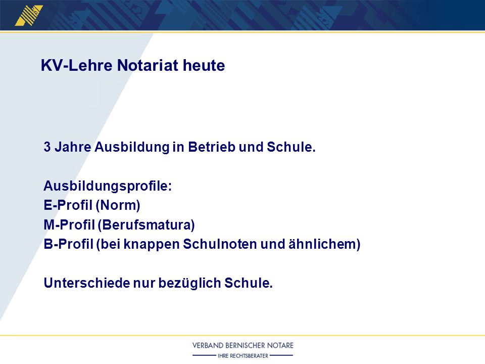 KV-Lehre Notariat heute