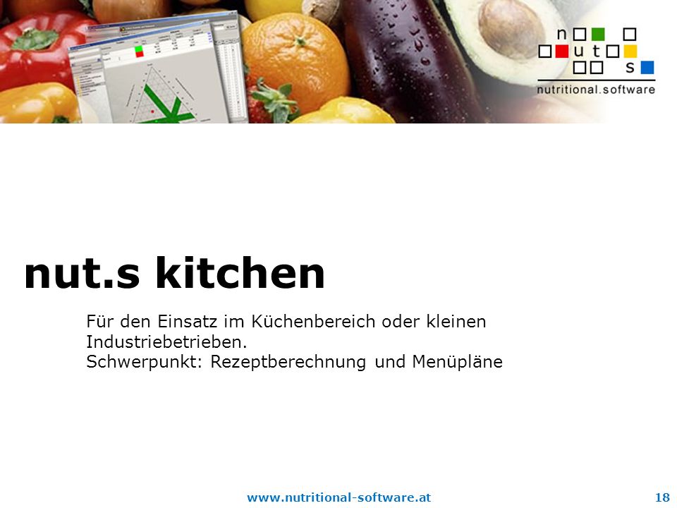 nut.s kitchen Für den Einsatz im Küchenbereich oder kleinen Industriebetrieben.