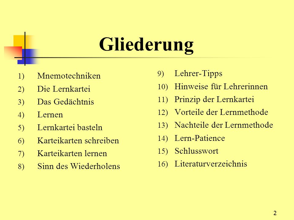 Einsatz einer Lernkartei Seminar Anwendung von Unterrichtsmethoden