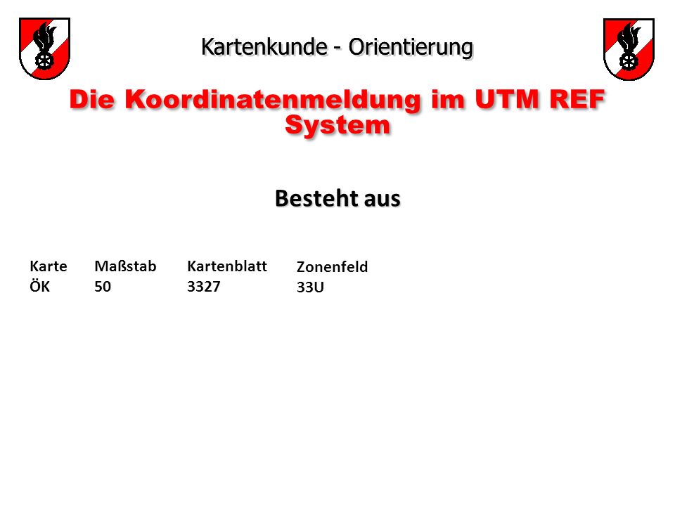 Die Koordinatenmeldung im UTM REF System