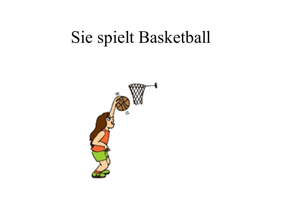 Sie spielt Basketball