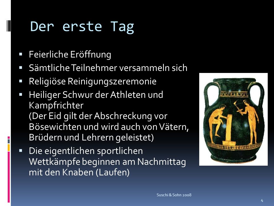 Der erste Tag Feierliche Eröffnung