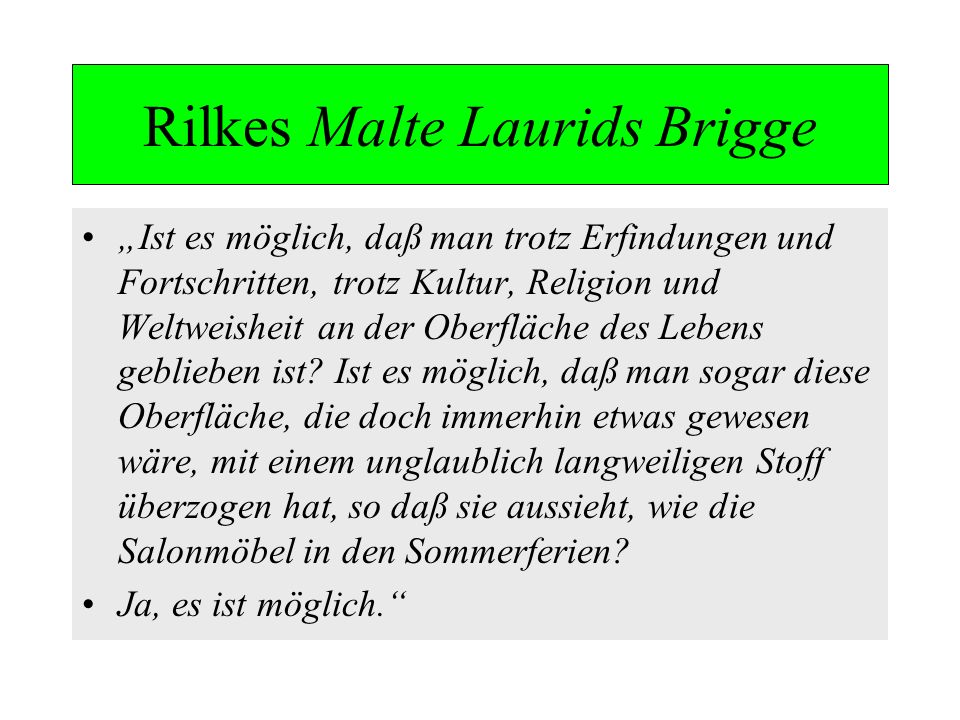 Rilkes Malte Laurids Brigge