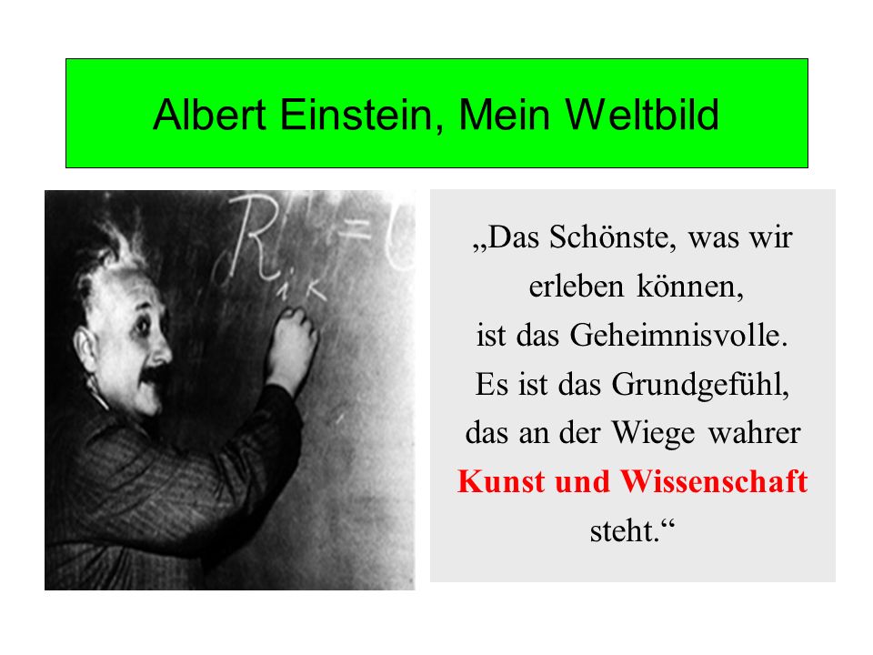 Albert Einstein, Mein Weltbild
