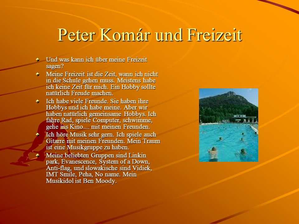 Peter Komár und Freizeit