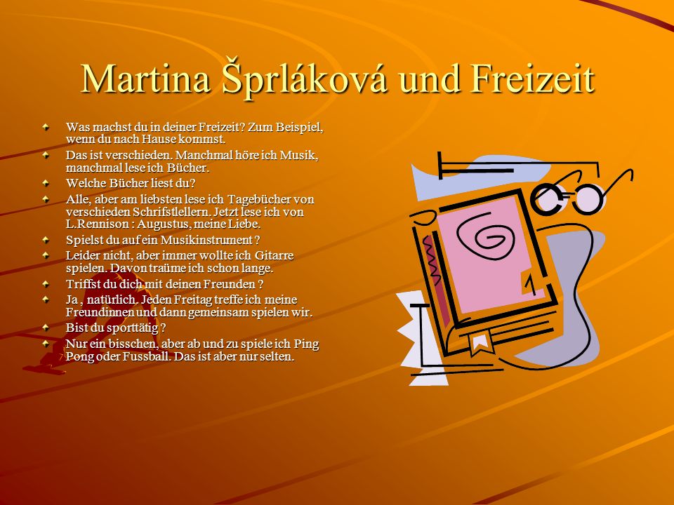 Martina Šprláková und Freizeit