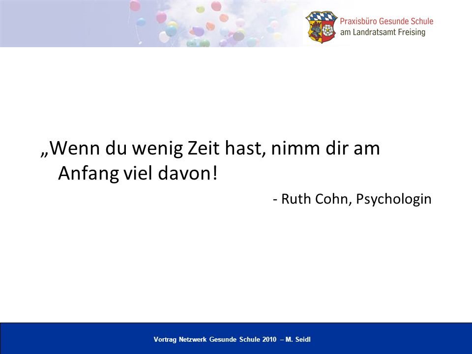 „Wenn du wenig Zeit hast, nimm dir am Anfang viel davon!