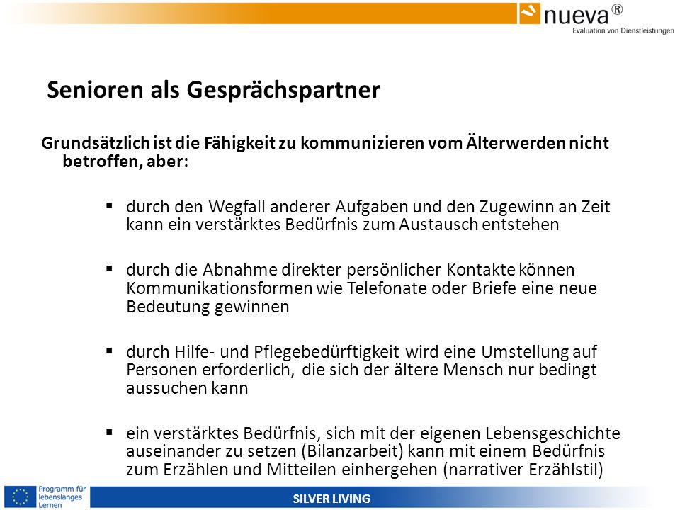 Senioren als Gesprächspartner