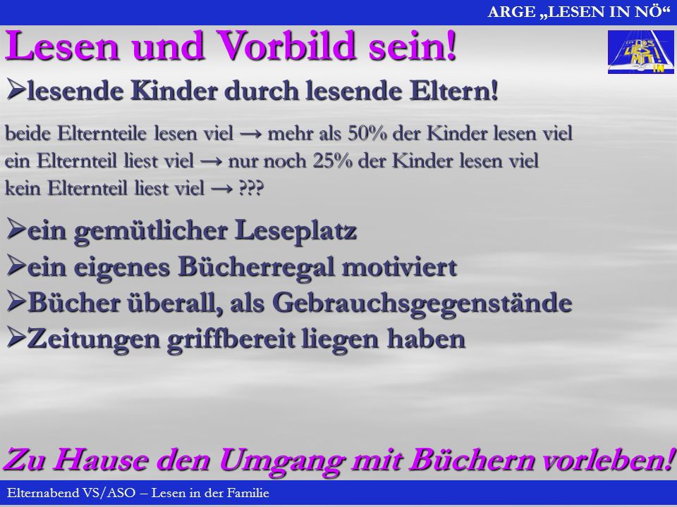 Lesen und Vorbild sein! Zu Hause den Umgang mit Büchern vorleben!