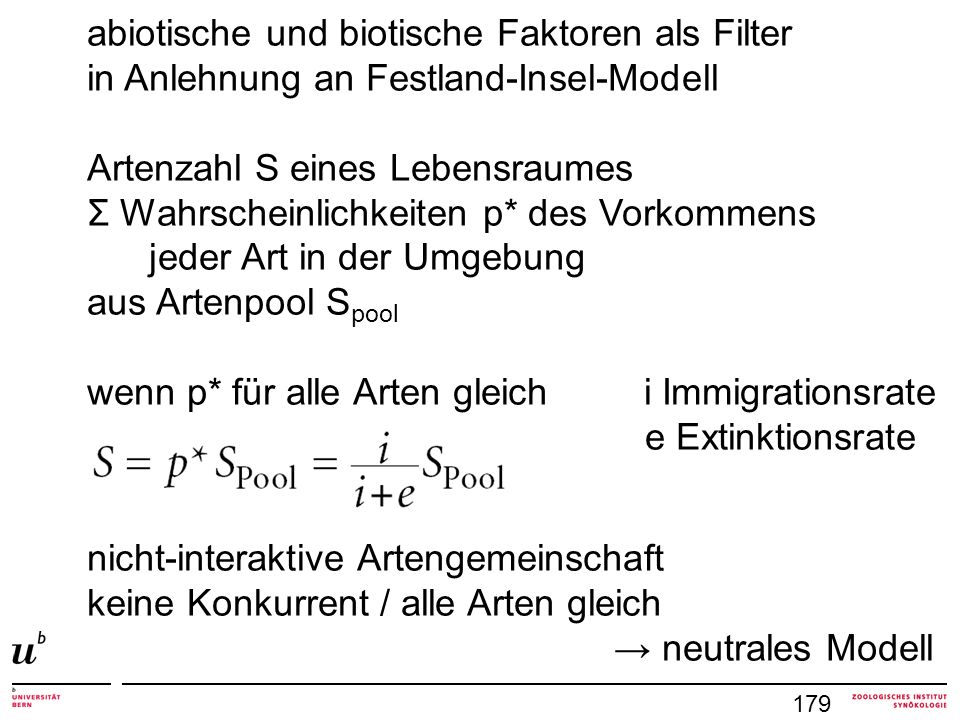 abiotische und biotische Faktoren als Filter