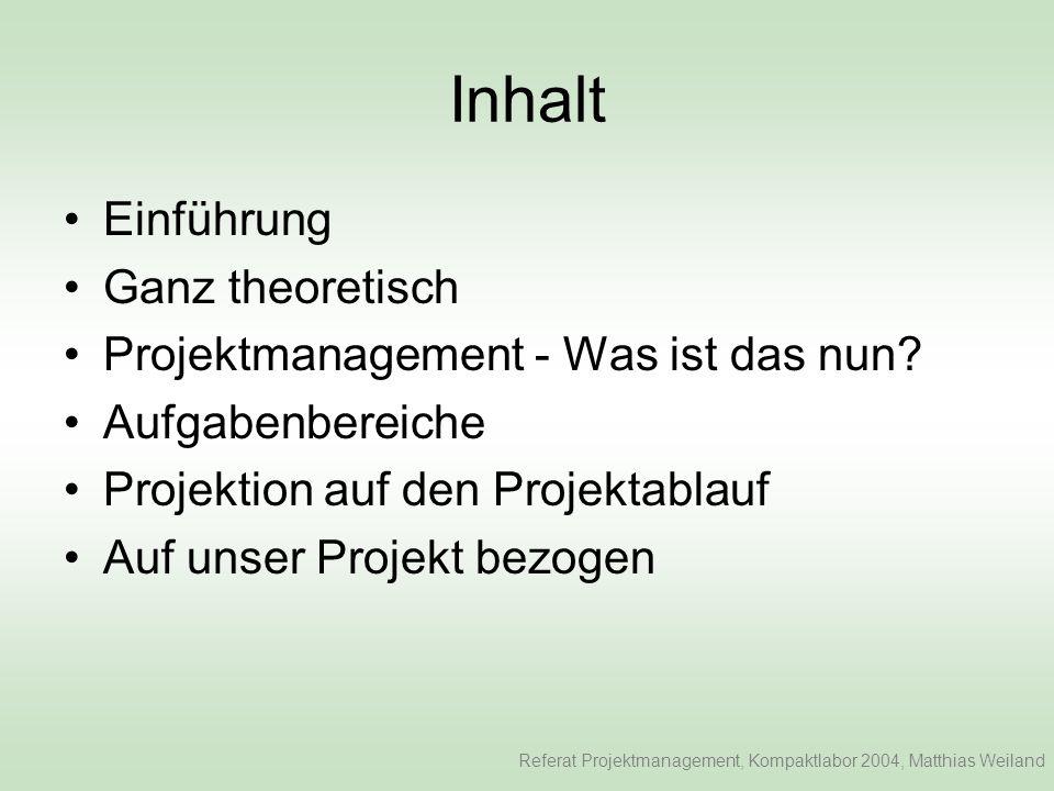 Inhalt Einführung Ganz theoretisch