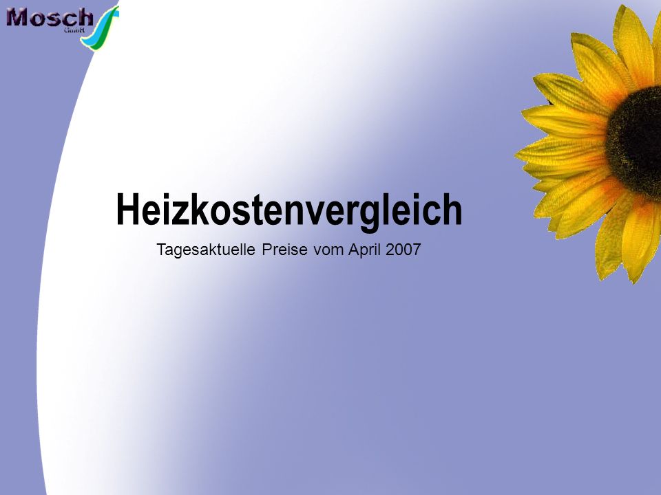 Heizkostenvergleich Tagesaktuelle Preise vom April 2007