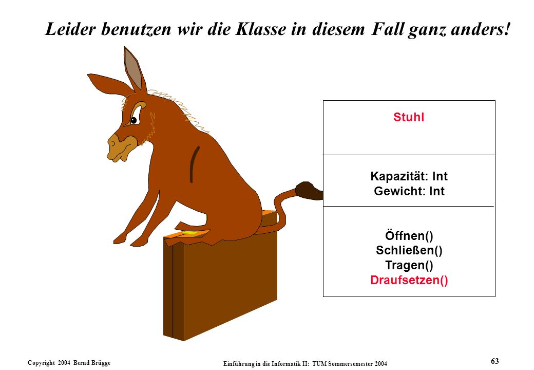 Leider benutzen wir die Klasse in diesem Fall ganz anders!