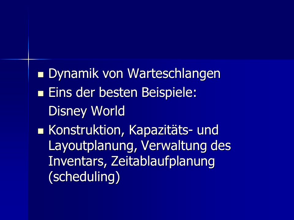 Dynamik von Warteschlangen