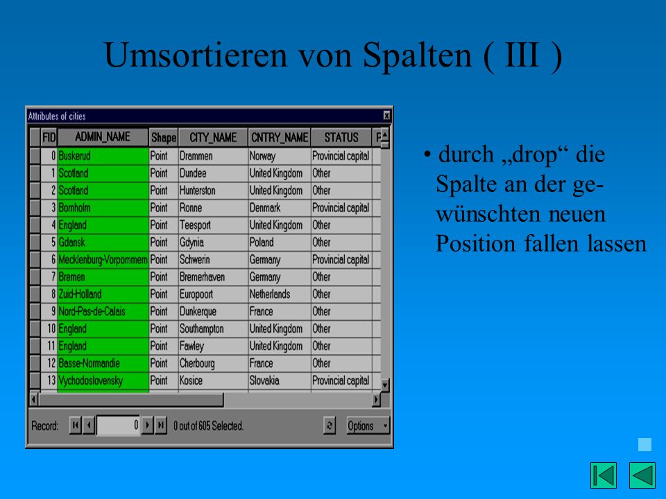 Umsortieren von Spalten ( III )