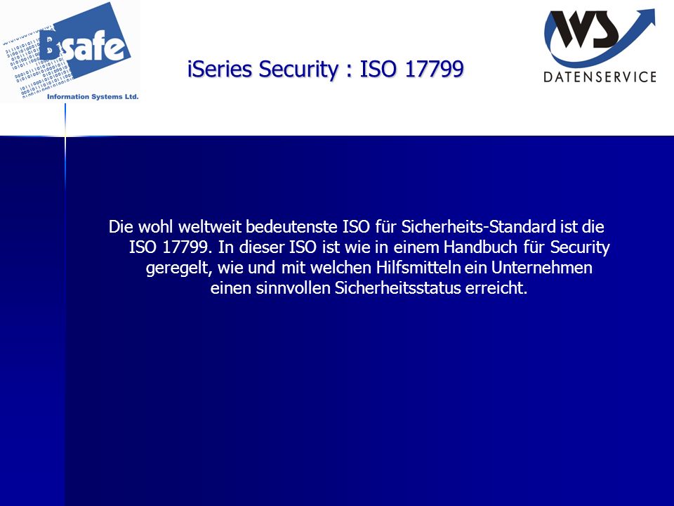 iSeries Security : ISO 17799