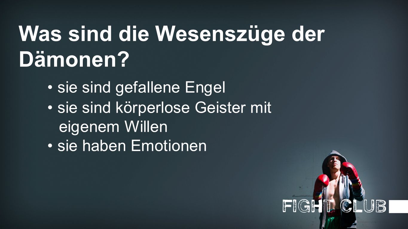 Was sind die Wesenszüge der Dämonen • sie sind gefallene Engel