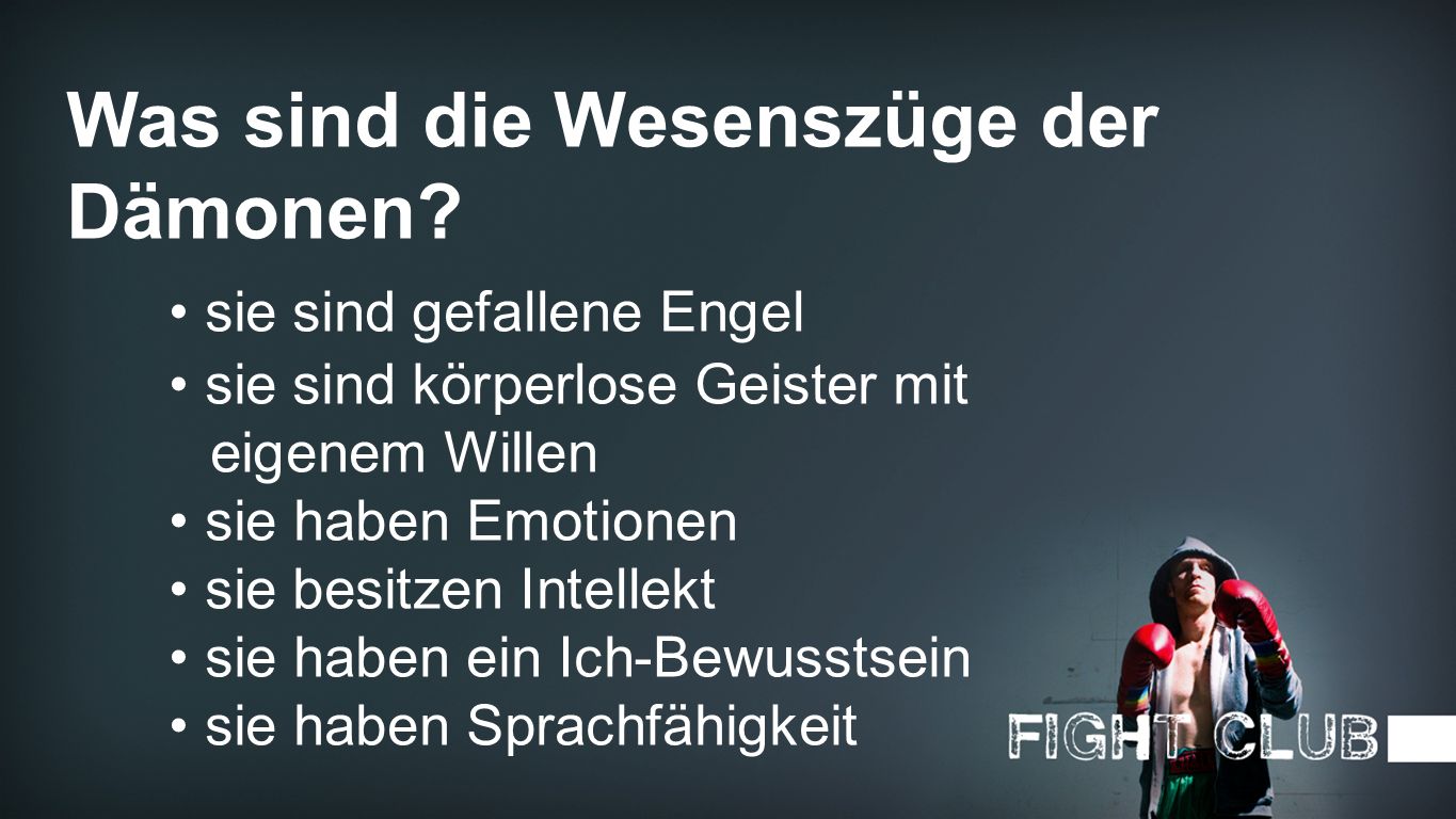 Was sind die Wesenszüge der Dämonen • sie sind gefallene Engel