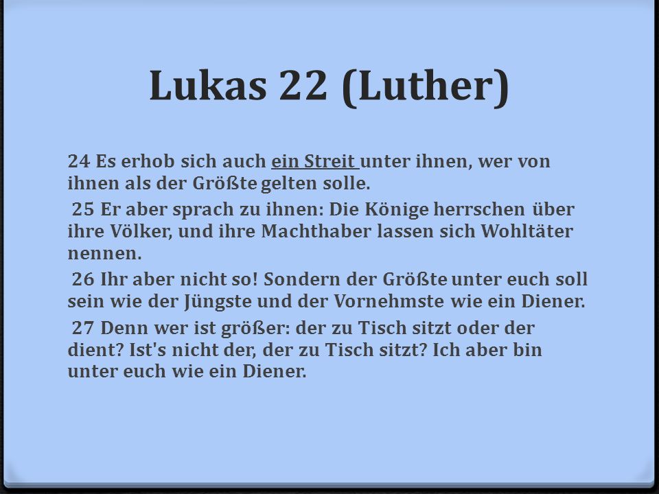 Lukas 22 (Luther)