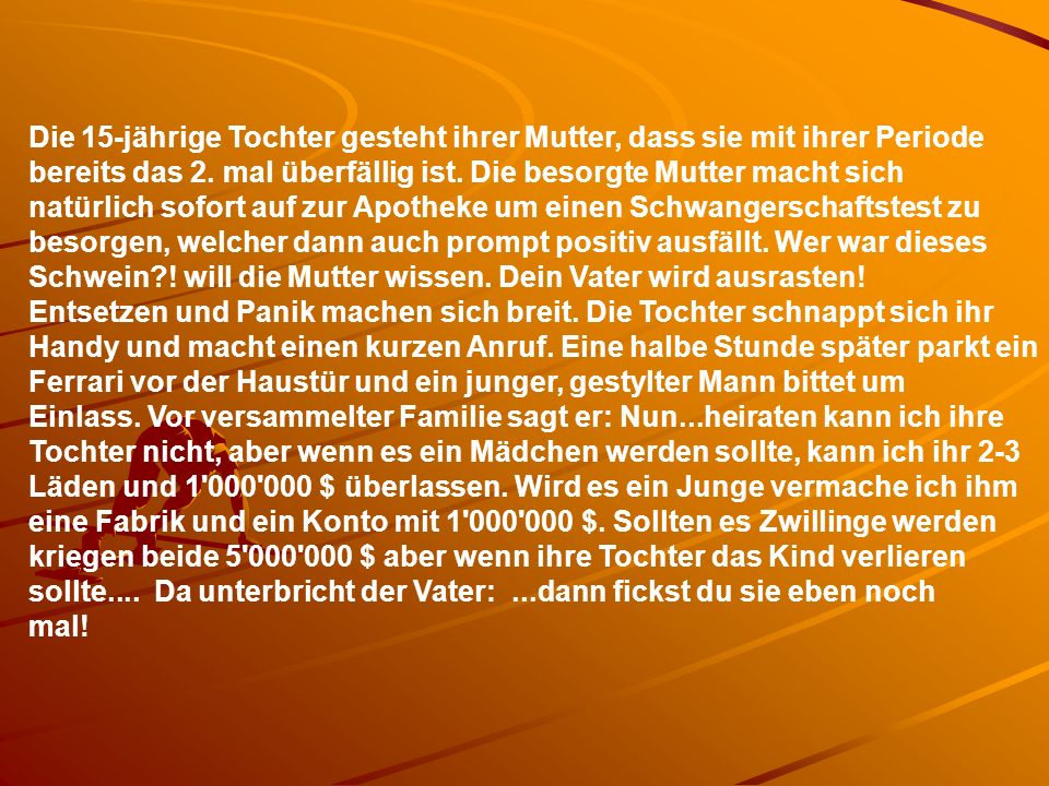 Die 15-jährige Tochter gesteht ihrer Mutter, dass sie mit ihrer Periode bereits das 2.