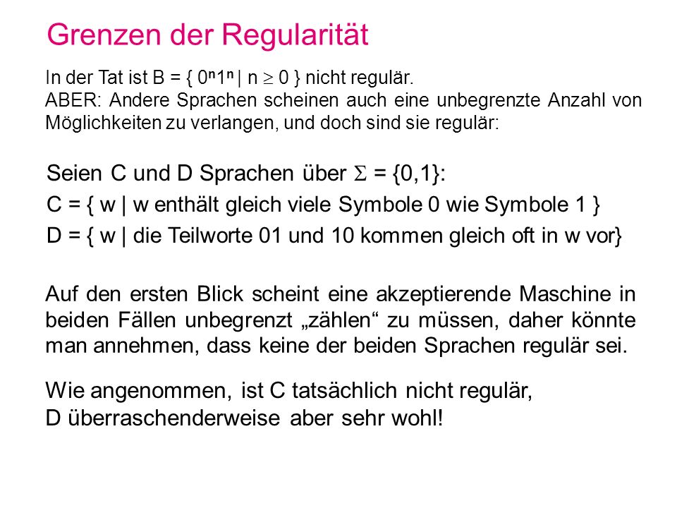 Grenzen der Regularität