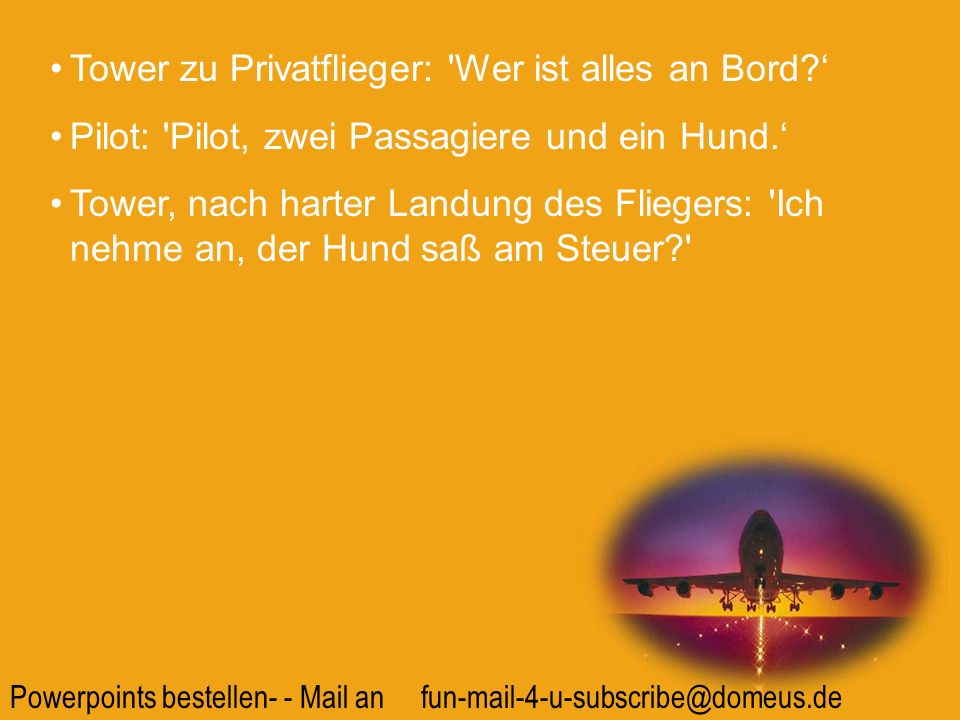 Tower zu Privatflieger: Wer ist alles an Bord ‘