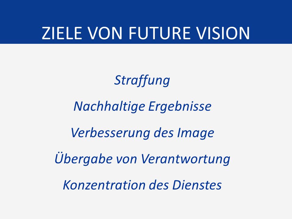 ZIELE VON FUTURE VISION