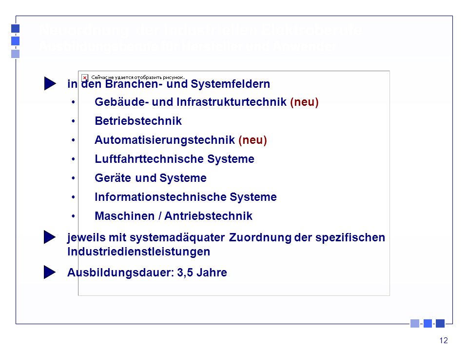 Neuordnung der industriellen Elektroberufe Ausbildungsberufe für Hersteller und Anwender
