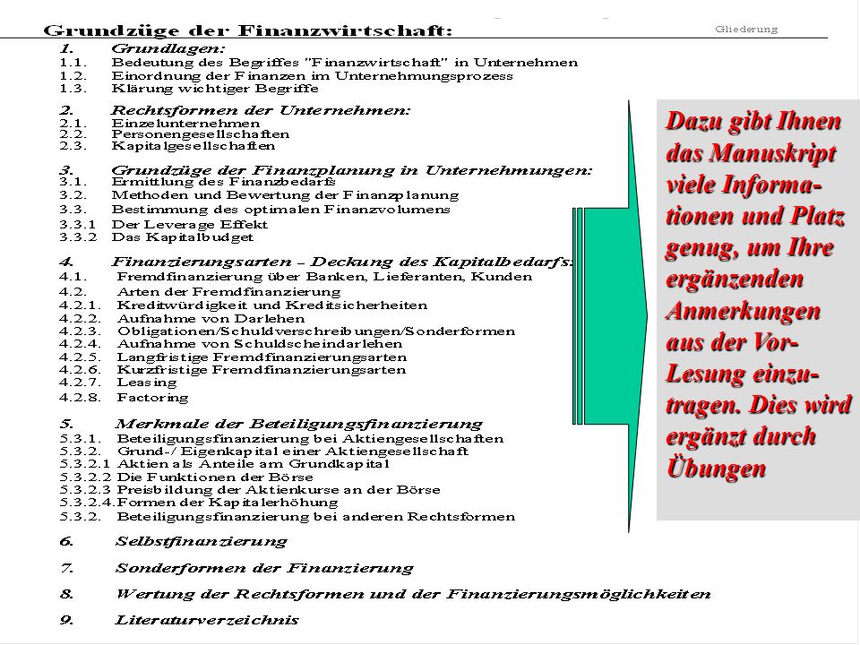 Dazu gibt Ihnen das Manuskript. viele Informa- tionen und Platz. genug, um Ihre. ergänzenden. Anmerkungen.