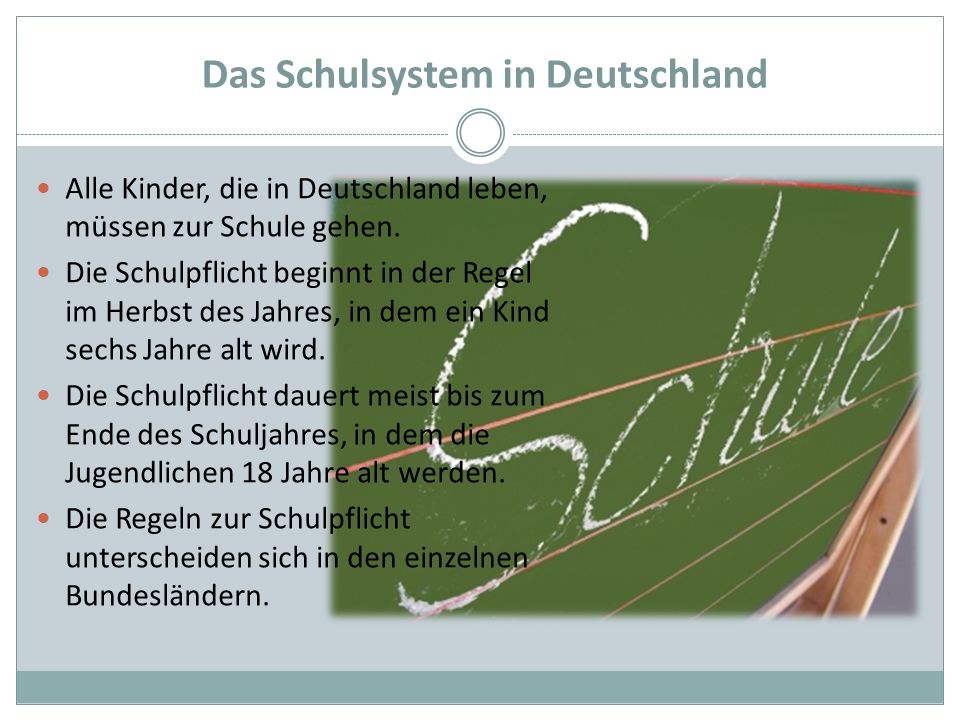 Das Schulsystem in Deutschland