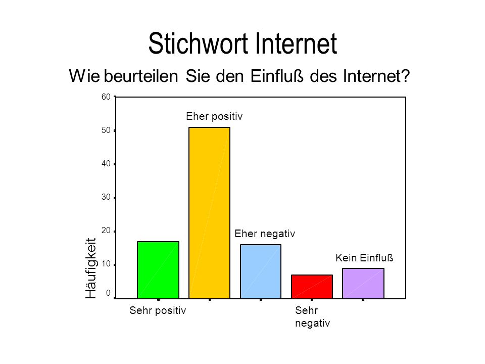 Stichwort Internet Wie beurteilen Sie den Einfluß des Internet