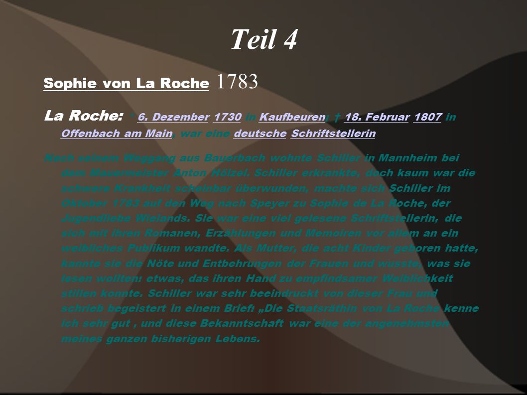Teil 4 Sophie von La Roche 1783