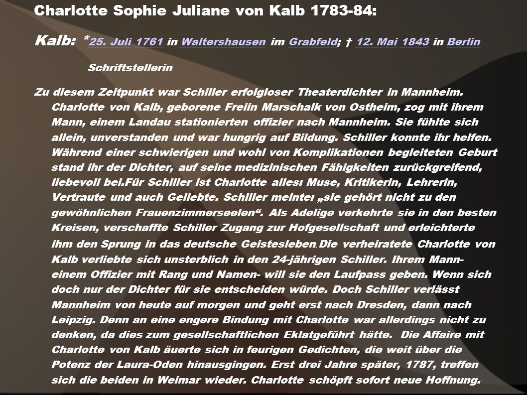 Charlotte Sophie Juliane von Kalb :