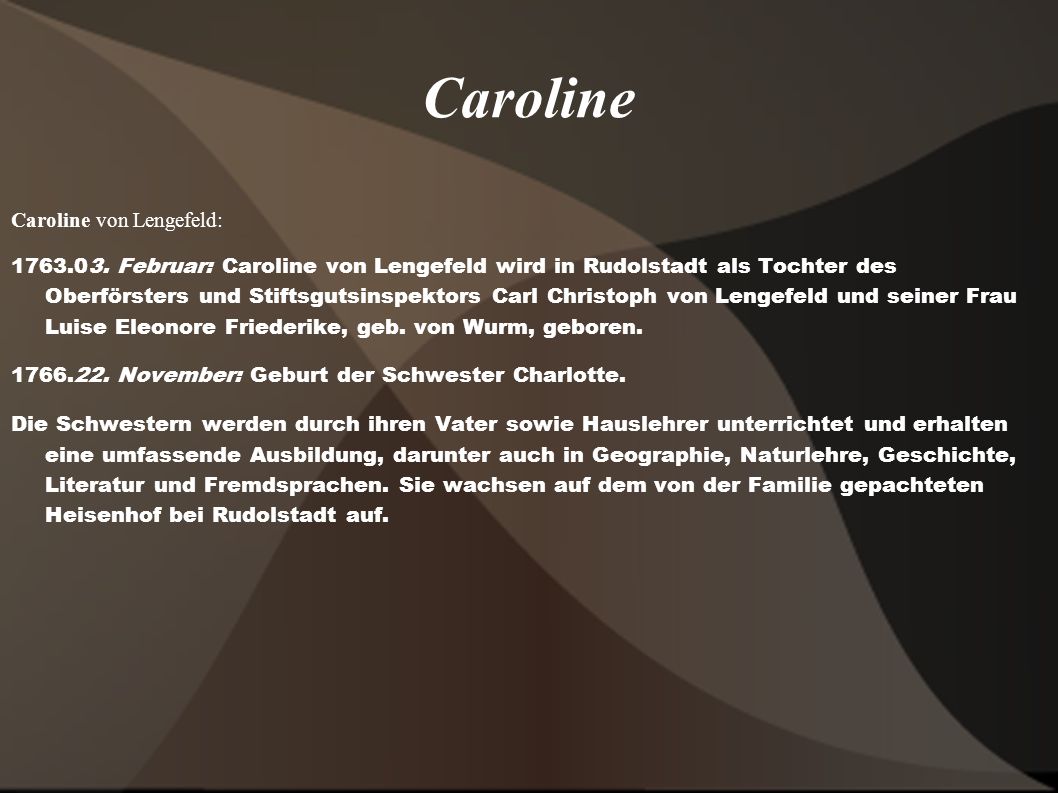 Caroline Caroline von Lengefeld: