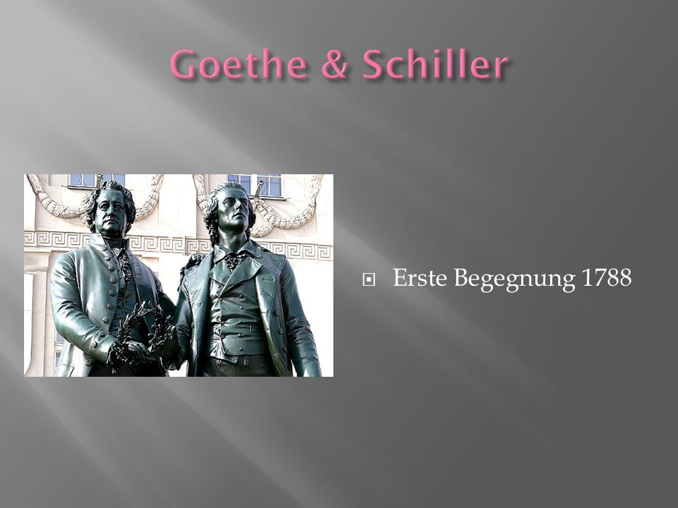 Goethe & Schiller Erste Begegnung 1788