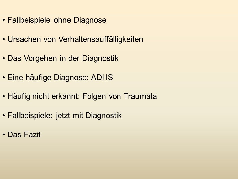 Fallbeispiele ohne Diagnose