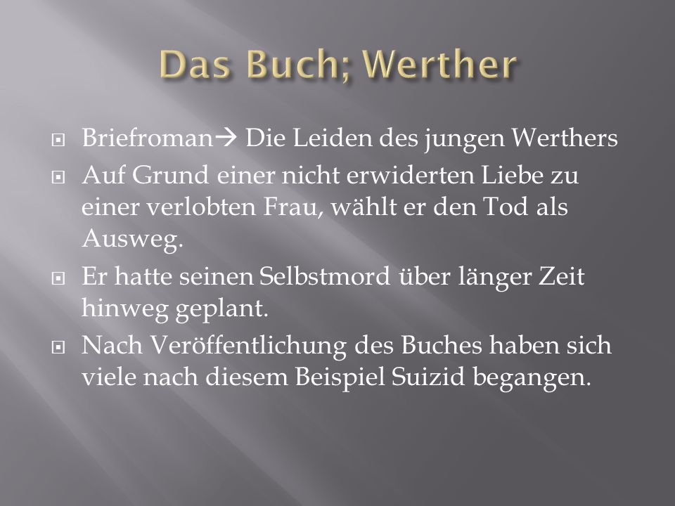 Das Buch; Werther Briefroman Die Leiden des jungen Werthers