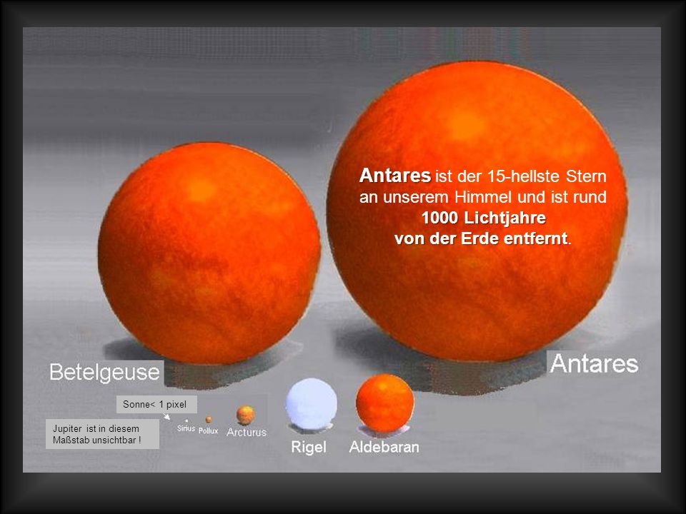 Antares ist der 15-hellste Stern an unserem Himmel und ist rund