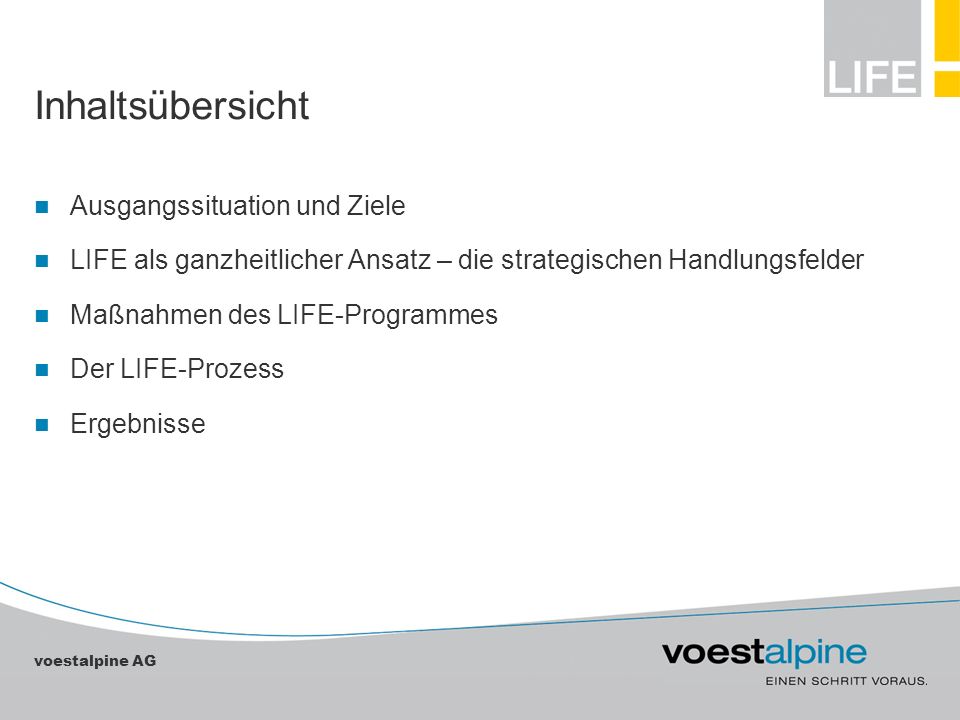 Inhaltsübersicht Ausgangssituation und Ziele