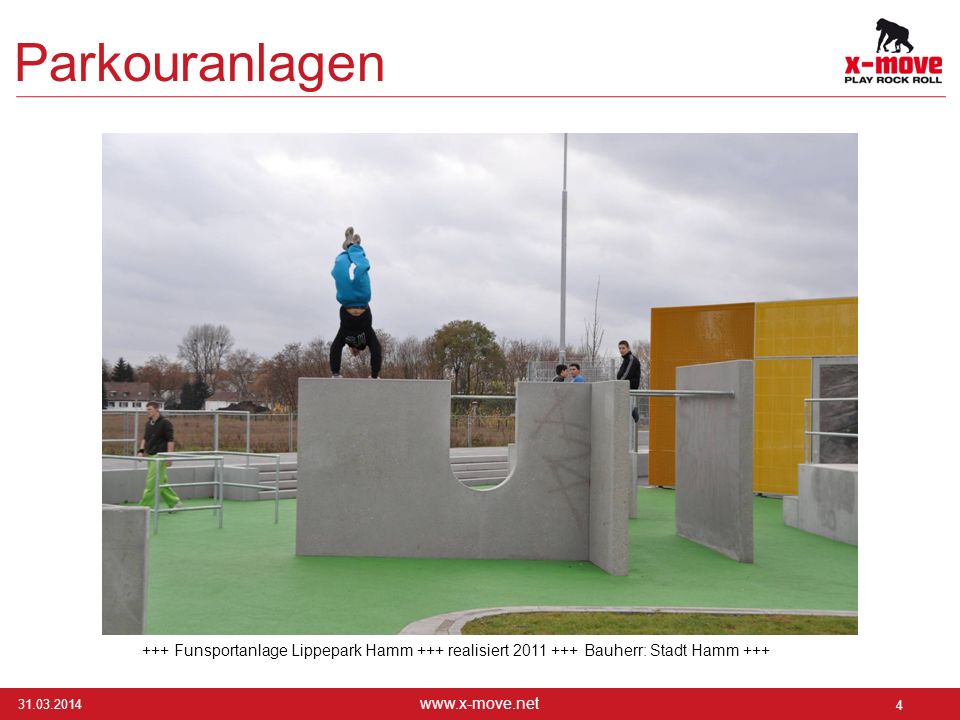 Parkouranlagen +++ Funsportanlage Lippepark Hamm +++ realisiert Bauherr: Stadt Hamm