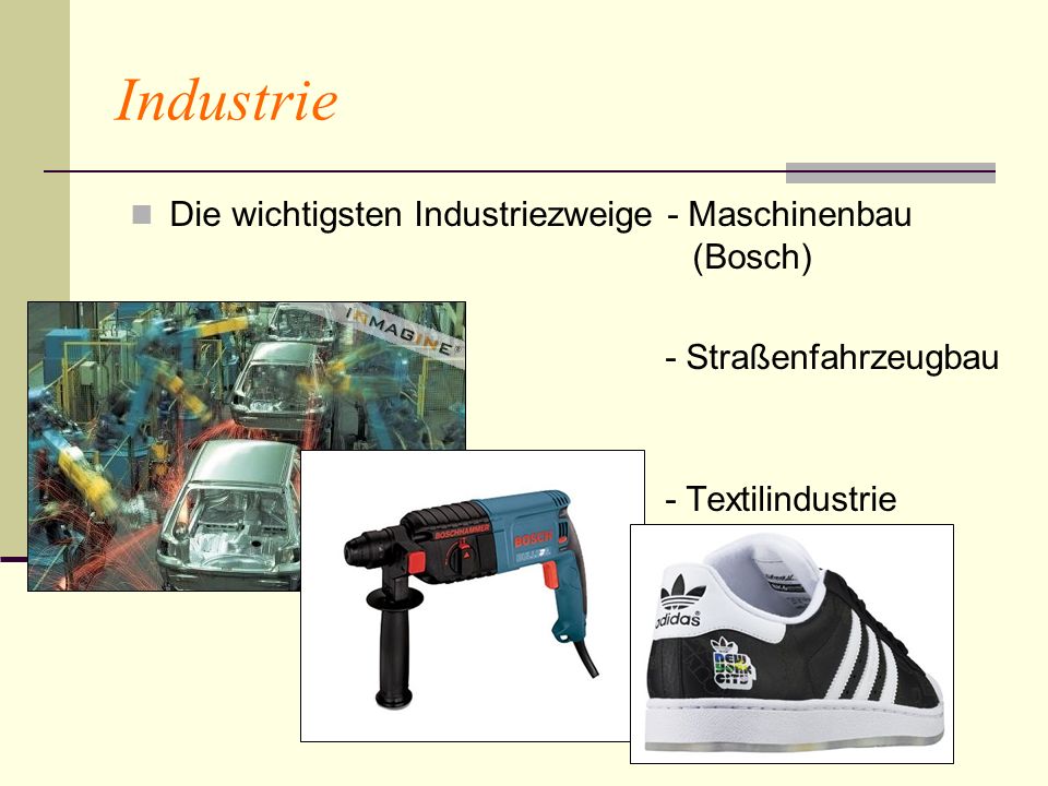 Industrie Die wichtigsten Industriezweige - Maschinenbau (Bosch)