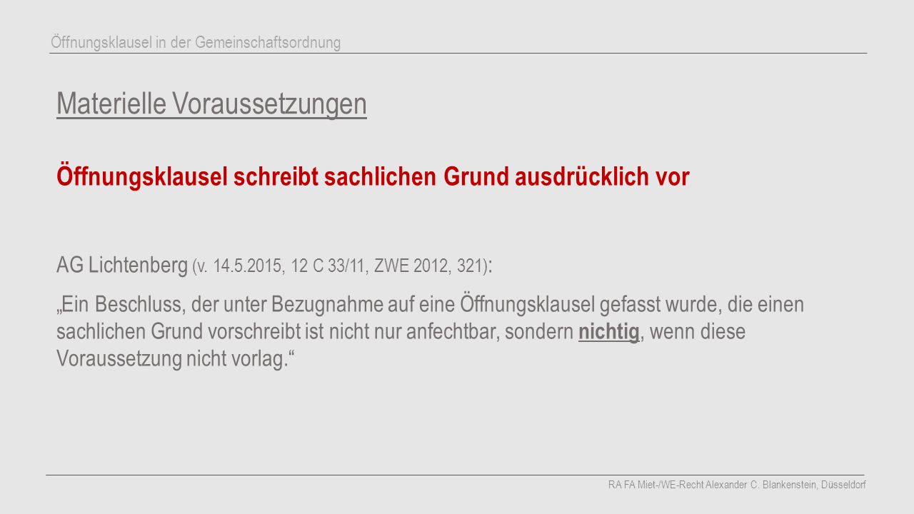 Materielle Voraussetzungen