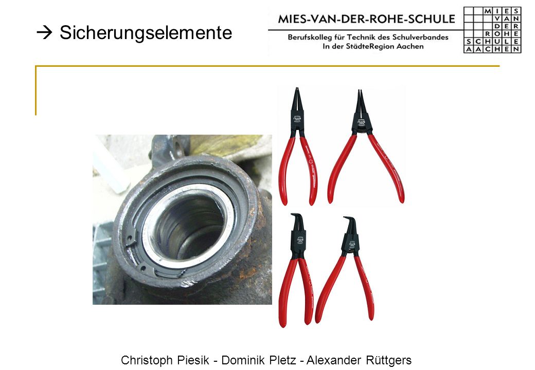  Sicherungselemente Christoph Piesik - Dominik Pletz - Alexander Rüttgers