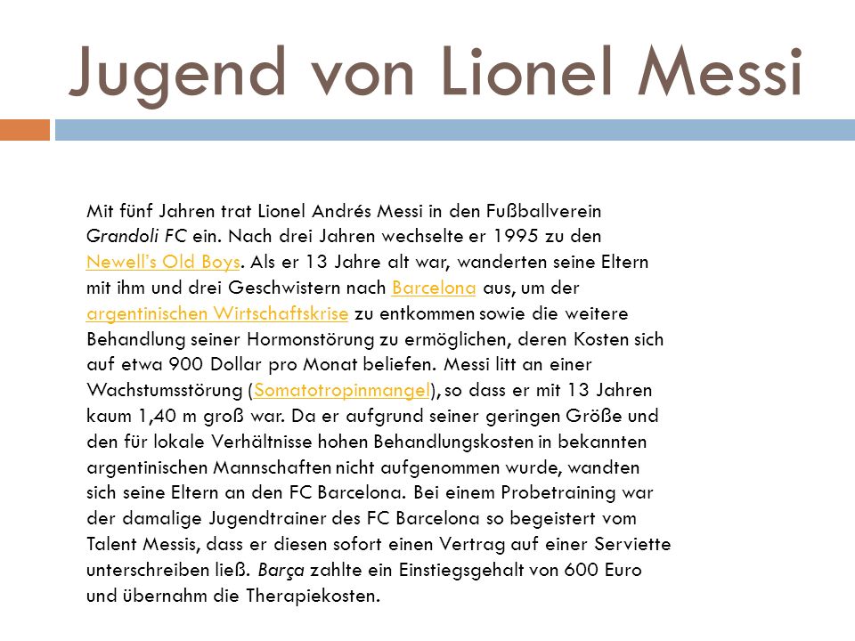 Jugend von Lionel Messi