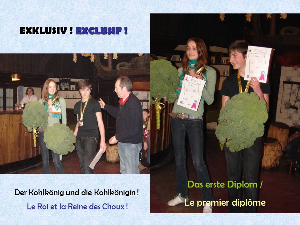 EXKLUSIV ! EXCLUSIF ! Das erste Diplom / Le premier diplôme