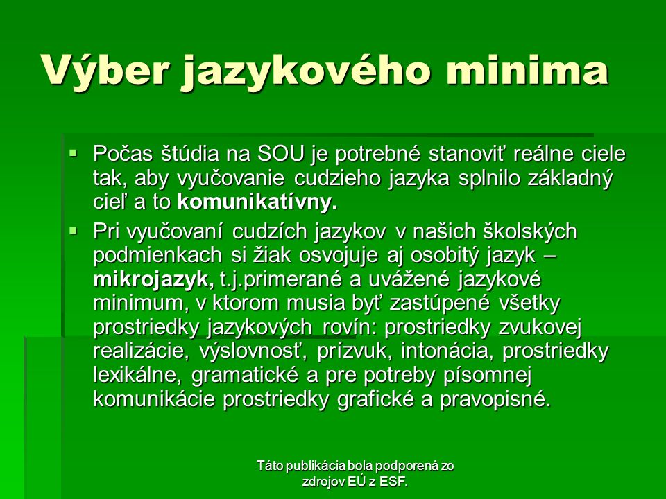 Výber jazykového minima
