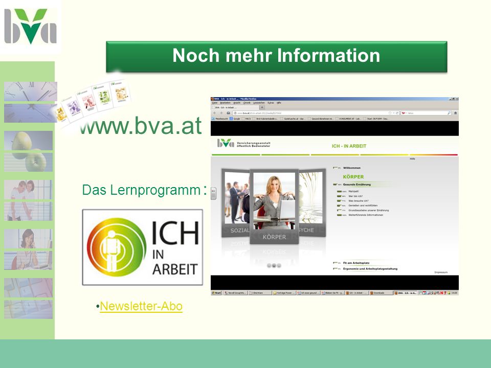 Noch mehr Information   Das Lernprogramm : Newsletter-Abo